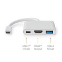 Nedis CCGB64770WT01 USB 3.2 Gen 1 Multi-Port Adapter USB-C - HDMI / USB-A / USB-C 5 Gbps 10cm Wit