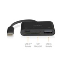 Nedis CCGB64780BK01 USB2.0-Hub USB-C - USB A / USB-C /SD & MicroSD 480 Mbps Vernikkeld Zwart