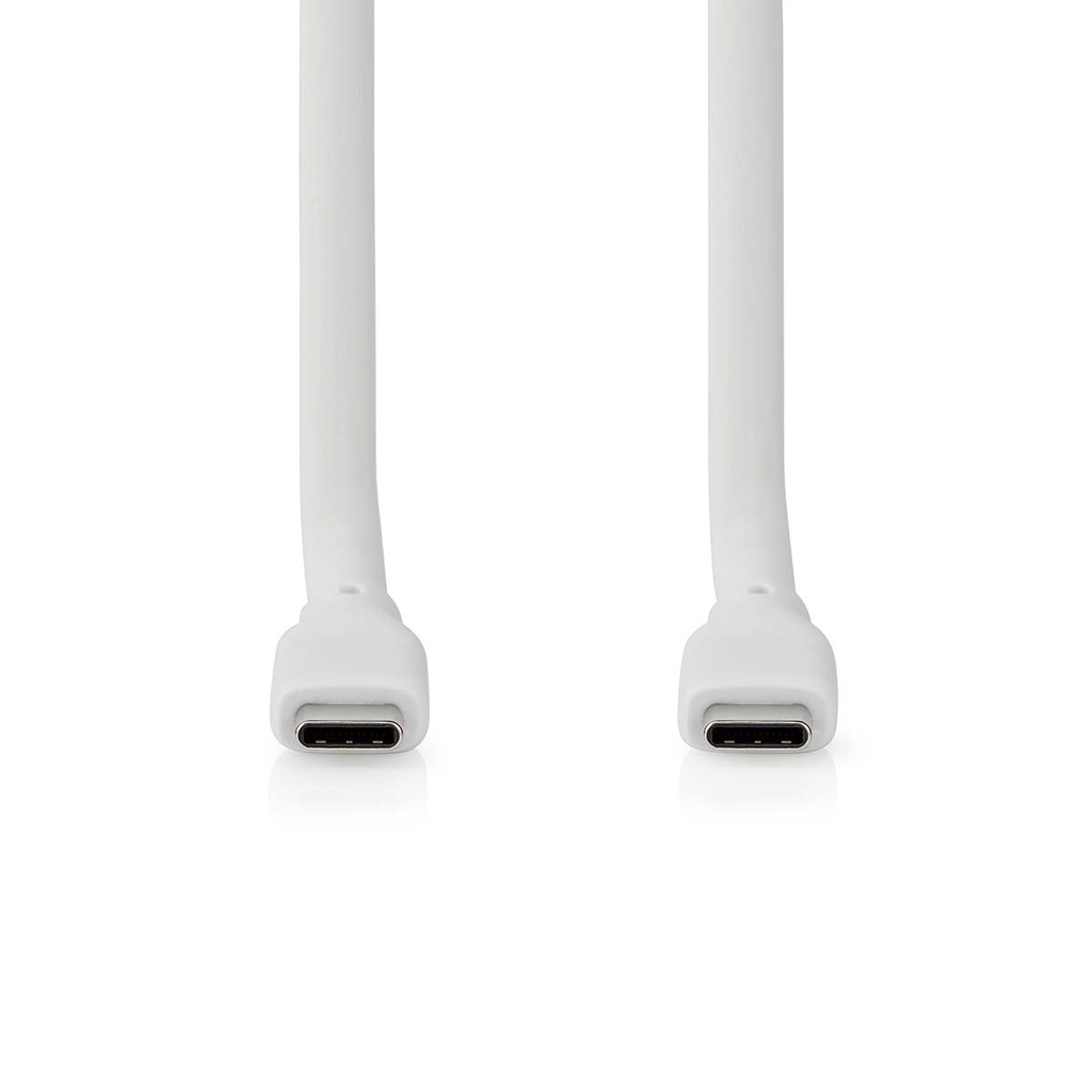 Nedis CCGB64810WT10 USB 3.2 Gen 2-Kabel USB-C 240 W 8K@30Hz 20 Gbps Vernikkeld 1m Wit