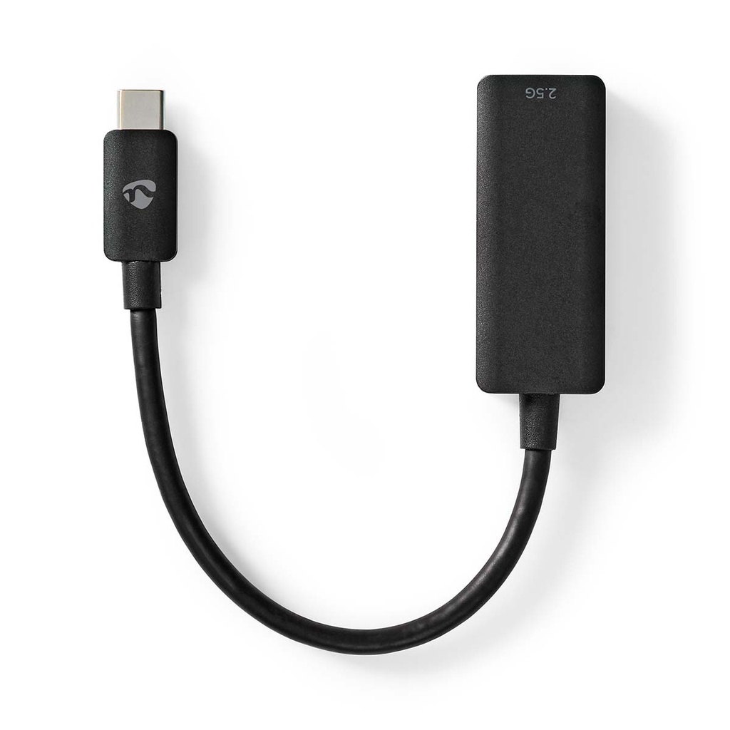 Nedis CCGB64960BK02 USB 3.2 Gen 1 -netwerkadapter 2.5 Gbps USB-C - RJ45 Vrouwelijk 20cm Zwart