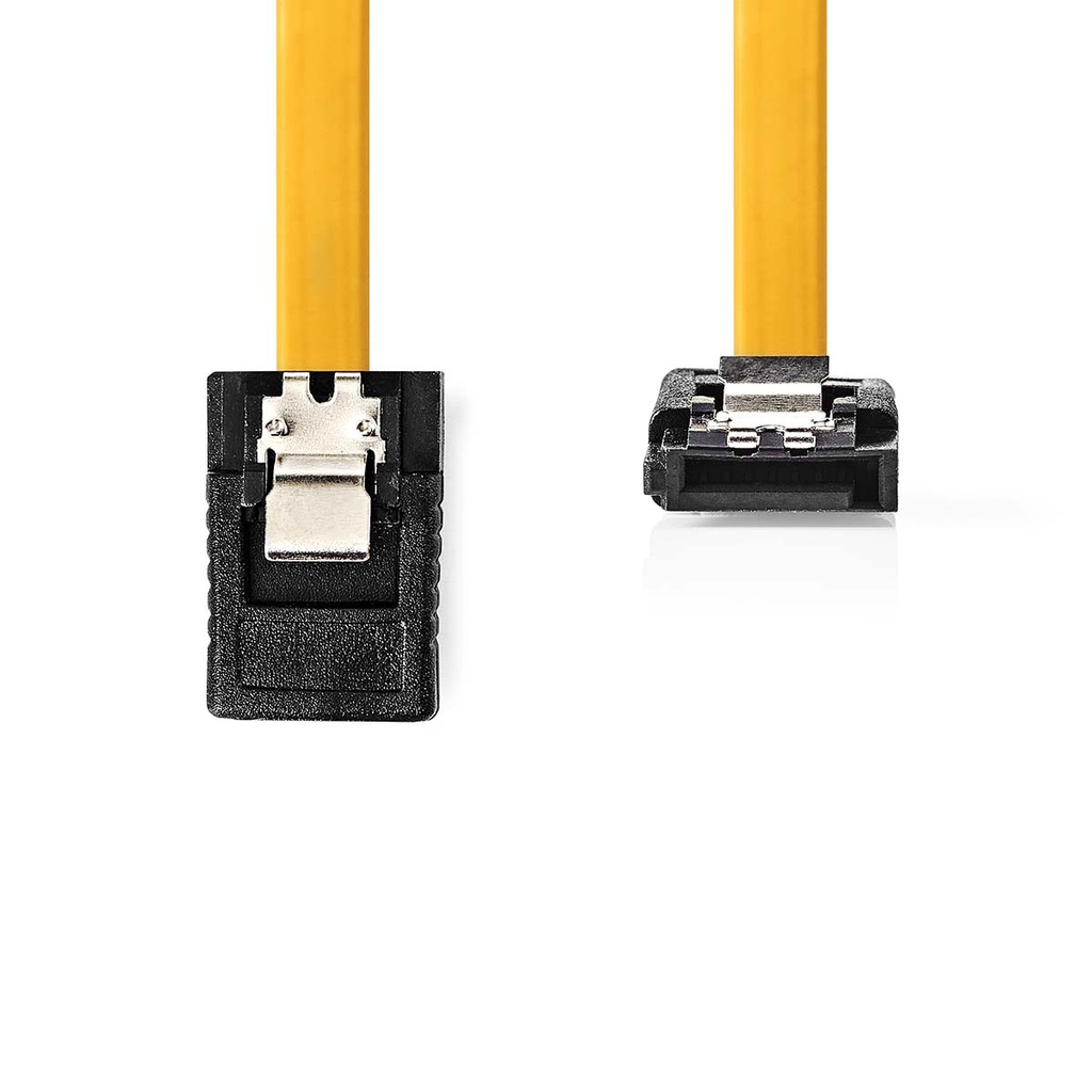 Nedis CCGB73255YE05 SATA-III Kabel Haaks 6 Gbps Vernikkeld 50cm Geel