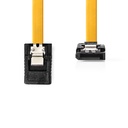 Nedis CCGB73255YE05 SATA-III Kabel Haaks 6 Gbps Vernikkeld 50cm Geel