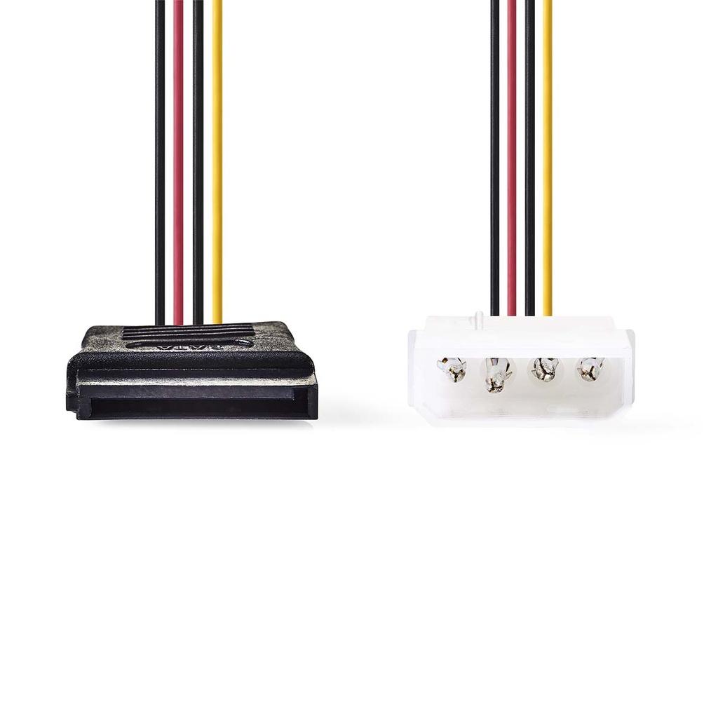 Nedis CCGB73500VA015 Interne Voedingskabel Molex - SATA 15-Pins Vrouwelijk Verguld 15cm 