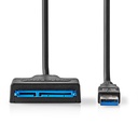 Nedis CCGB75100BK05 USB 3.2 Gen1 Hardeschijfadapter 2.5" SATA - USB-A 30cm Zwart
