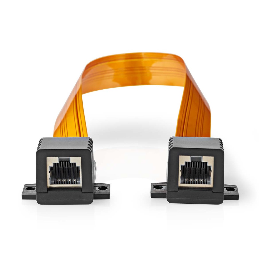 Nedis CCGB85901BK03 Nedis Vensterdoorvoer CAT5e Cable UTP RJ45 30cm Plat Oranje