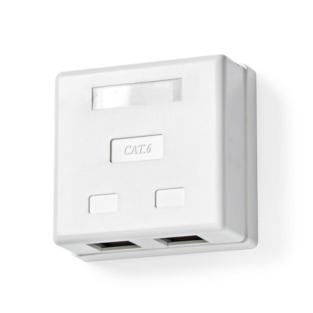Nedis CCGB89110WT Netwerk Wanddoos Opbouw 2 poorten UTP CAT6  Verguld Wit 