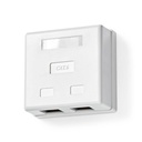 Nedis CCGB89110WT Netwerk Wanddoos Opbouw 2 poorten UTP CAT6  Verguld Wit 