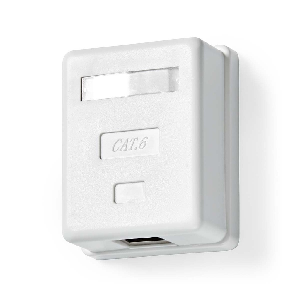 Nedis CCGB89120WT Netwerk Wanddoos Opbouw 1 poort STP CAT6 Verguld Wit 