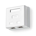 Nedis CCGB89130WT Netwerk Wanddoos Opbouw 2 poorten STP CAT6 Verguld Wit 
