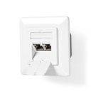 Nedis CCGB89260IV Netwerk Wanddoos Inbouw 2 poorten CAT7 Verguld Wit