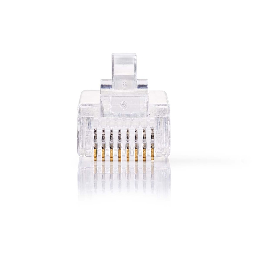 Nedis CCGB89300TP RJ45-Connector Solid UTP CAT5e Verguld 10 Stuks Transparant 