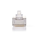 Nedis CCGB89303ME RJ45-Connector | Male | Stranded STP CAT5 | Recht | Verguld | 10 Stuks | PVC | Transparant | Doos