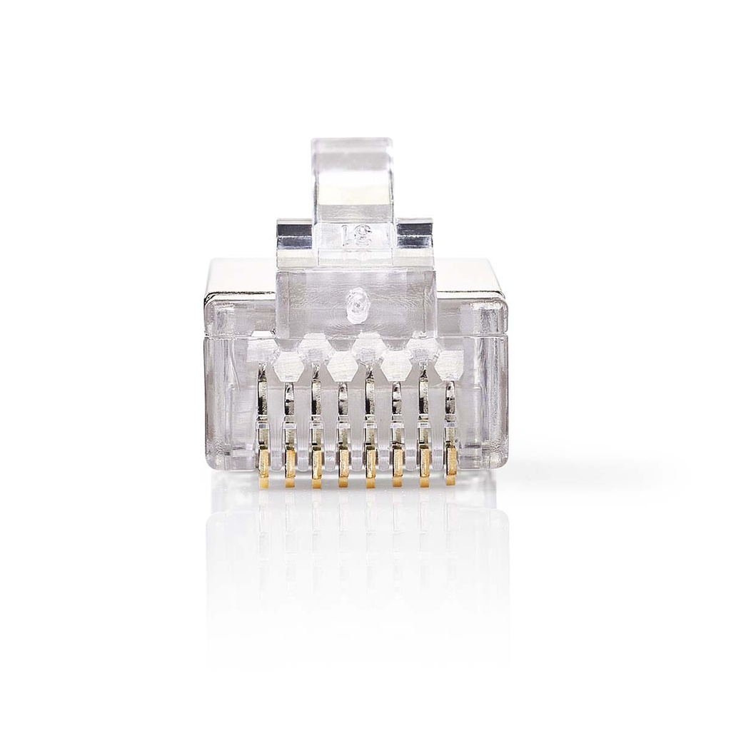 Nedis CCGB89306ME RJ45-Connector STP CAT6 Verguld 10 Stuks Transparant 