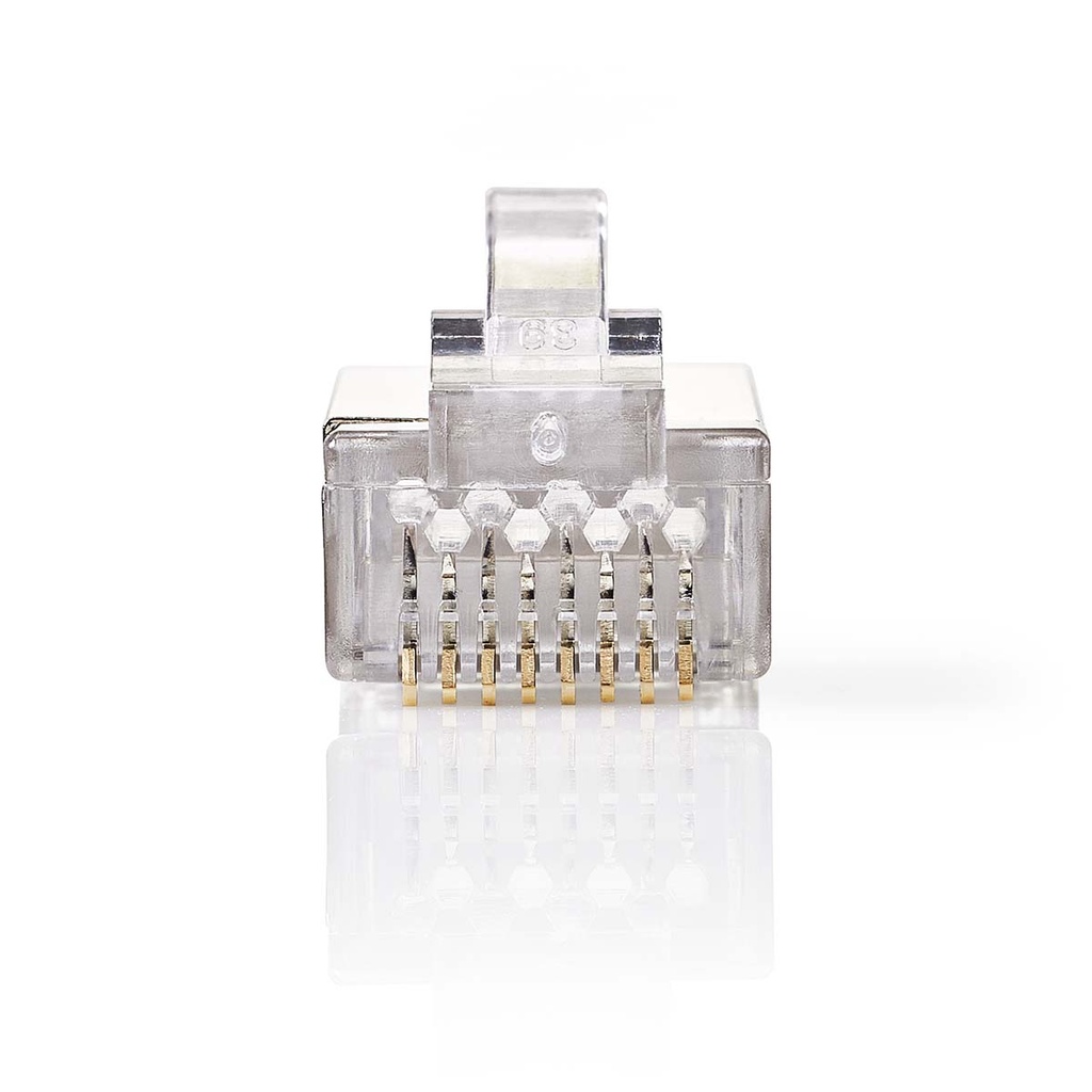 Nedis CCGB89307ME RJ45-Connector Stranded STP CAT6 Verguld 10 Stuks Transparant 