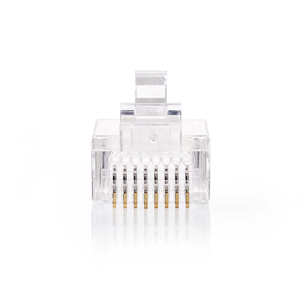 Nedis CCGB89330TP RJ45-Connector Pass Through UTP CAT5 Verguld 10 Stuks Transparant
