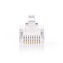 Nedis CCGB89330TP RJ45-Connector Pass Through UTP CAT5 Verguld 10 Stuks Transparant