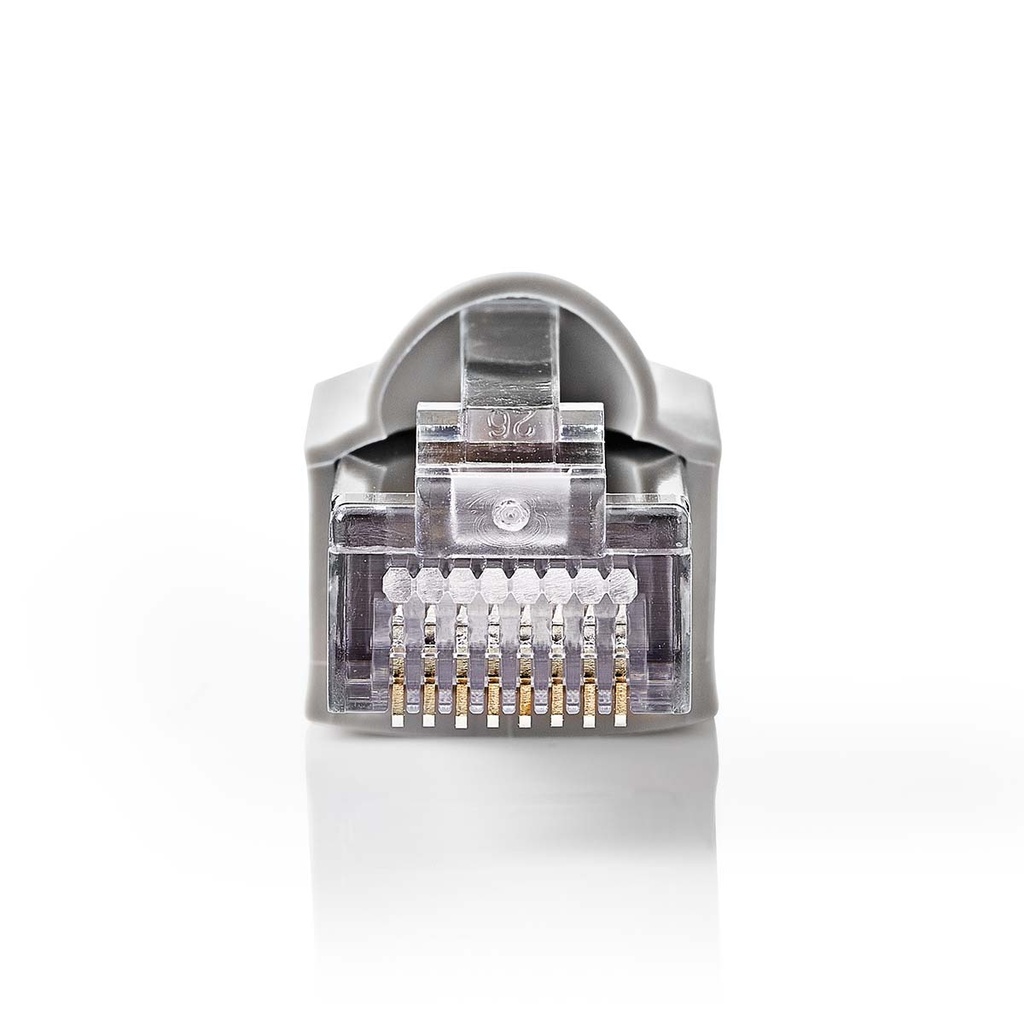 Nedis CCGB89350GY RJ45-Connector UTP CAT5 Verguld 10 Stuks Grijs 
