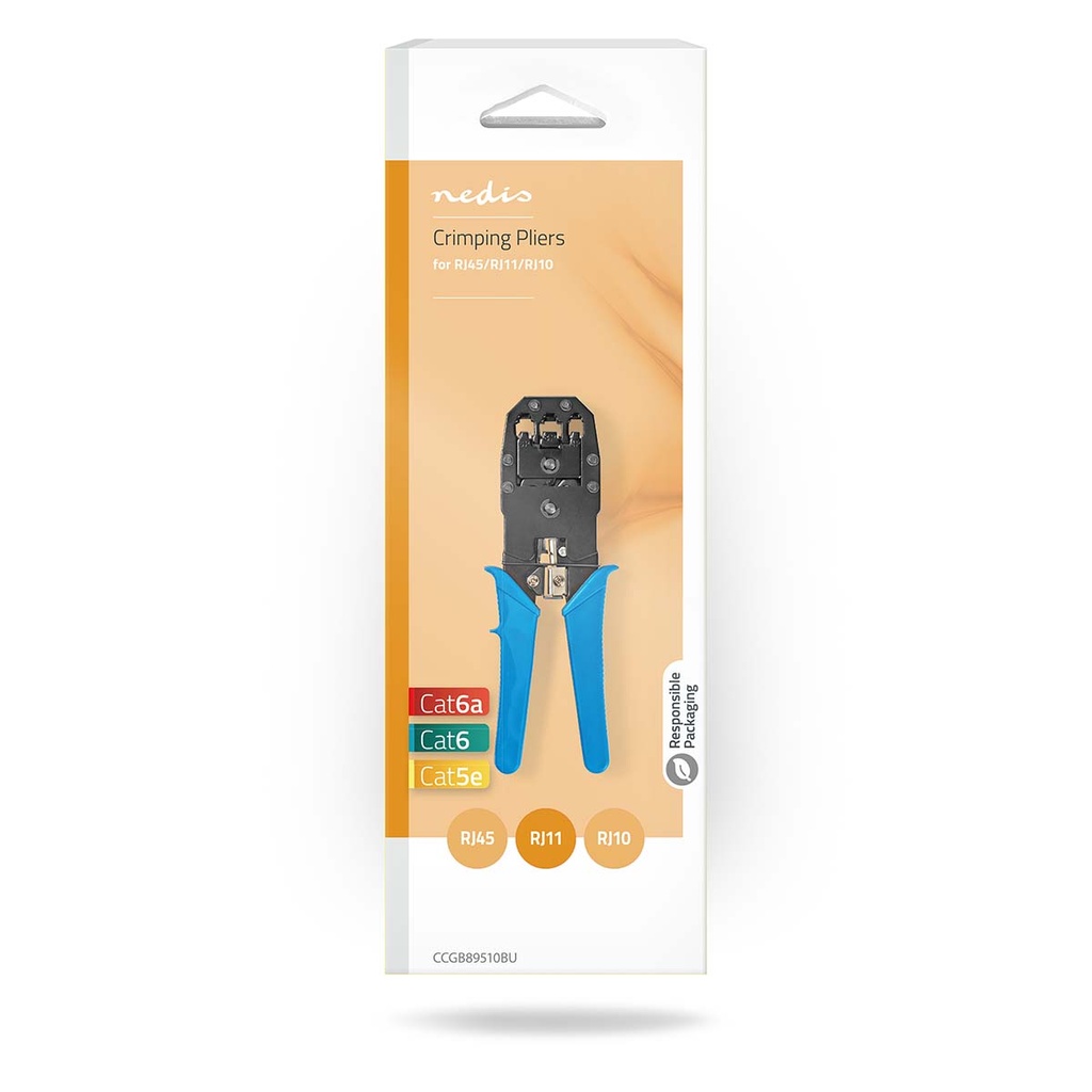 Nedis CCGB89510BU Krimptang CAT5 / CAT5e / CAT6 / CAT6a / CAT7 RJ10 / RJ11 / RJ45 Blauw