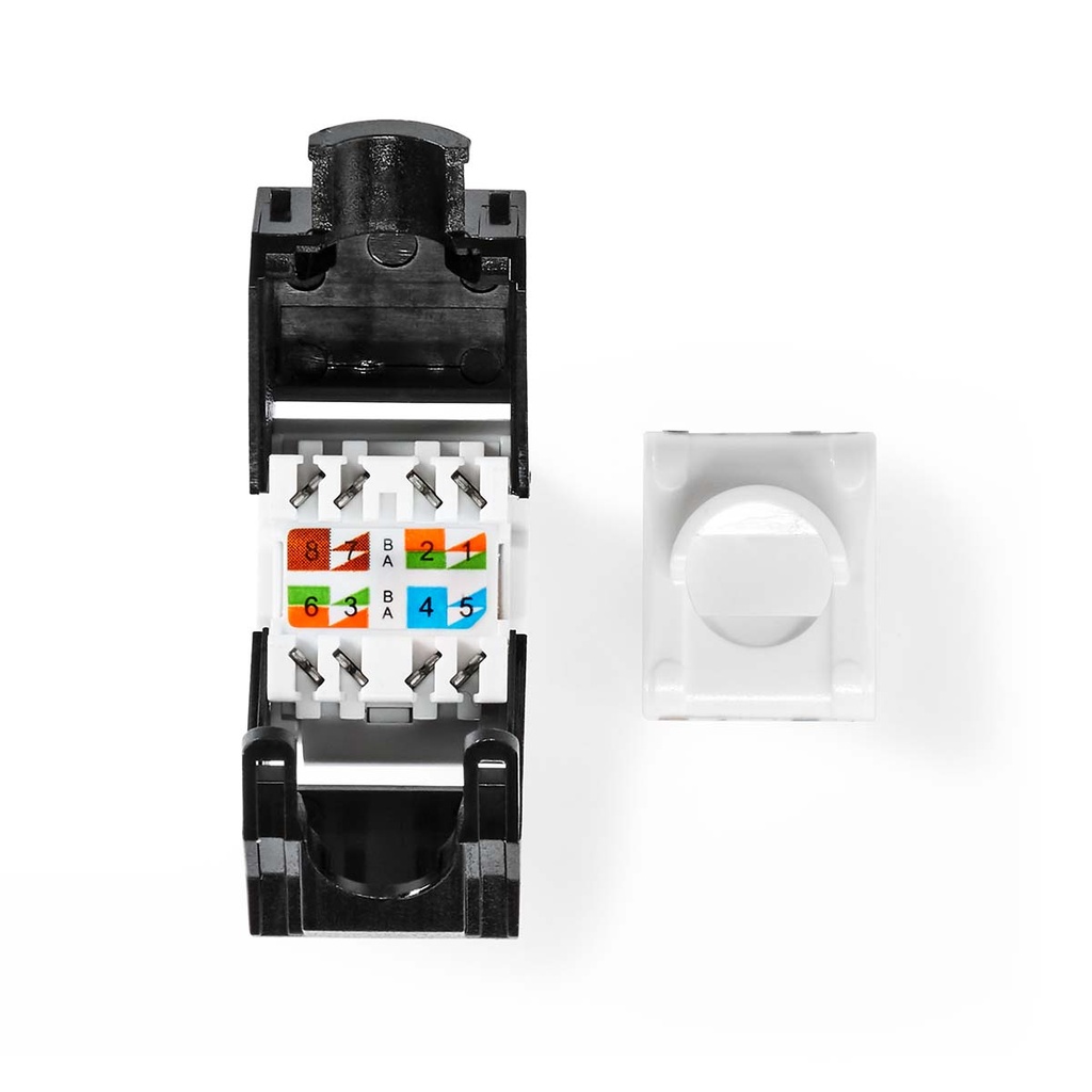 Nedis CCGB89700BK Keystone CAT6 RJ45 Vrouwelijk U/UTP Zwart / Wit
