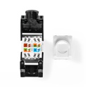Nedis CCGB89700BK Keystone CAT6 RJ45 Vrouwelijk U/UTP Zwart / Wit