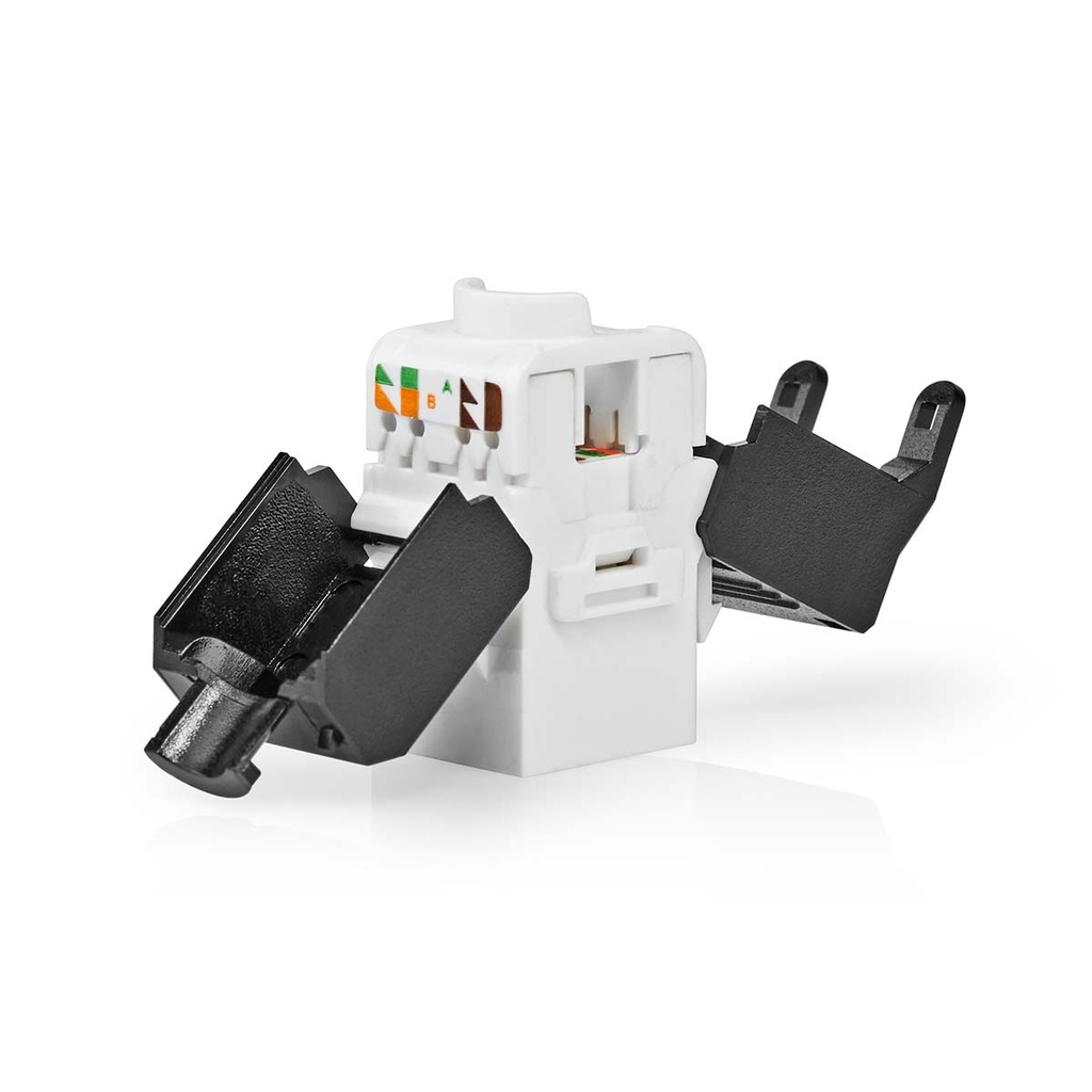 Nedis CCGB89710BK Keystone CAT6a RJ45 Vrouwelijk U/UTP Zwart / Wit