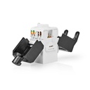 Nedis CCGB89710BK Keystone CAT6a RJ45 Vrouwelijk U/UTP Zwart / Wit