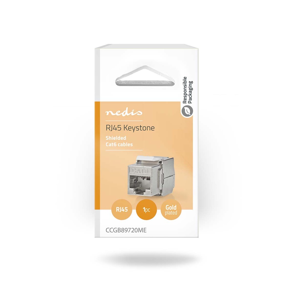 Nedis CCGB89720ME Keystone CAT6 RJ45 vrouwelijk S/FTP Metaal