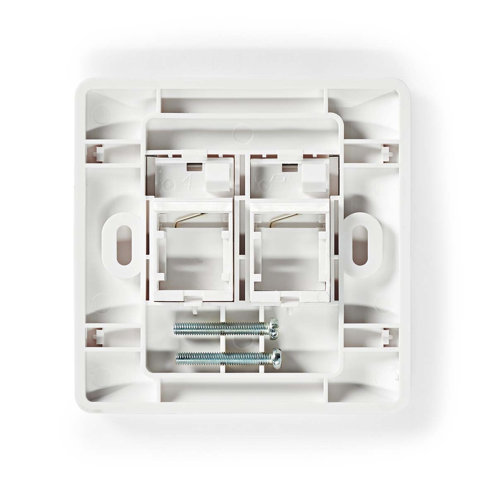 Nedis CCGB89760WT Netwerk Keystone-voorplaat RJ45 2 poorten Wit 
