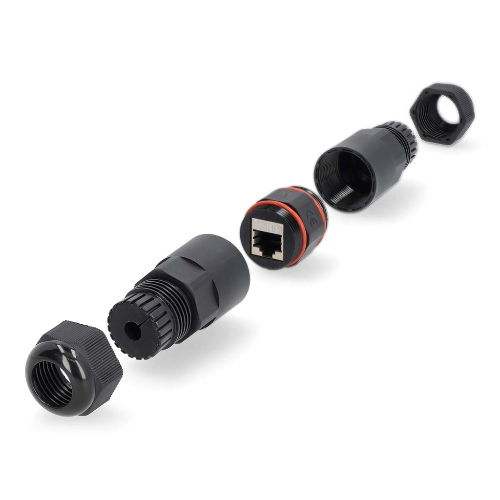 Nedis CCGB89850BK Netwerkkoppeling Buitenshuis CAT6 Afgeschermd RJ45 Zwart