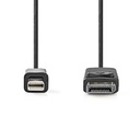 Nedis CCGL37400BK20 DisplayPort 1.2-Kabel Mini-DisplayPort - DisplayPort 21.6 Gbps Vernikkeld 2m Zwart