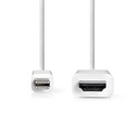 Nedis CCGL37600WT20 DisplayPort 1.2 -Kabel |Mini-DisplayPort - HDMI 21.6 Gbps Vernikkeld 2m Wit 