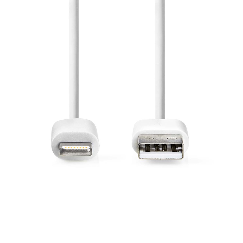 Nedis CCGL39300WT30 Lightning Kabel USB 2.0 Lightning  USB-A 480 Mbps Vernikkeld 3m Wit