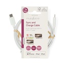 Nedis CCGL39650WT10 Lightning Kabel USB 2.0 Lightning - USB-C 480 Mbps Vernikkeld 1m Wit 