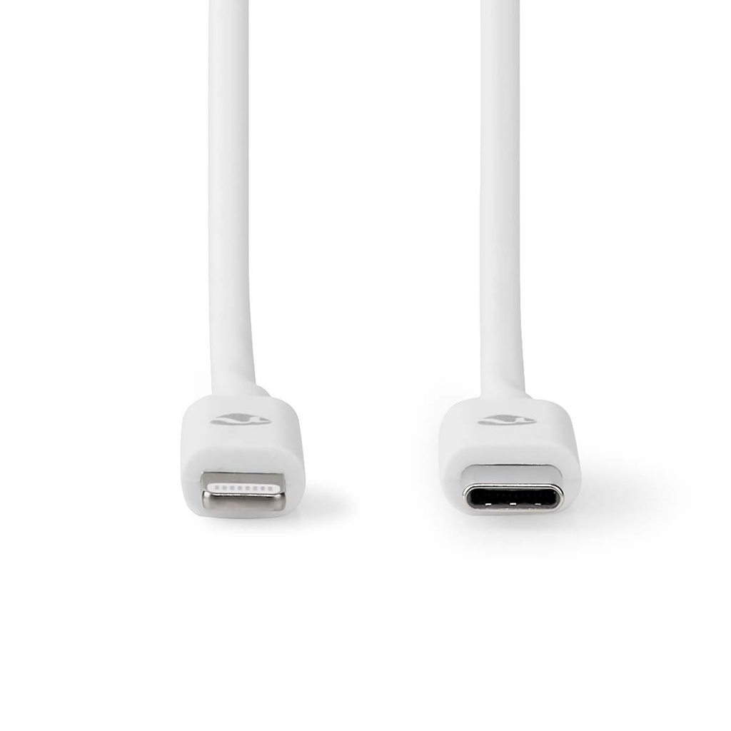Nedis CCGL39650WT20 Lightning Kabel USB 2.0 Lightning - USB-C 480 Mbps Vernikkeld 2m Wit