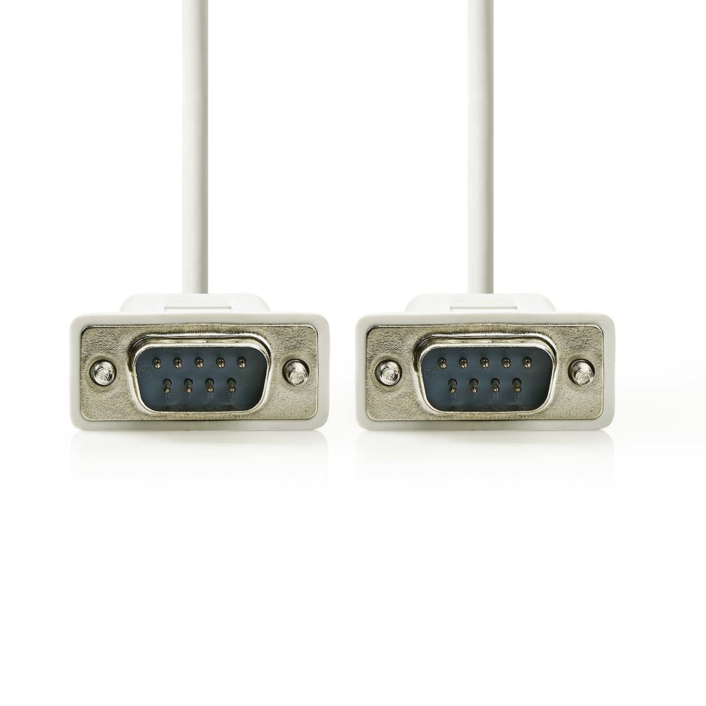 Nedis CCGL52000IV20 Seriële Kabel D-SUB 9-Pins Vernikkeld 2m Wit