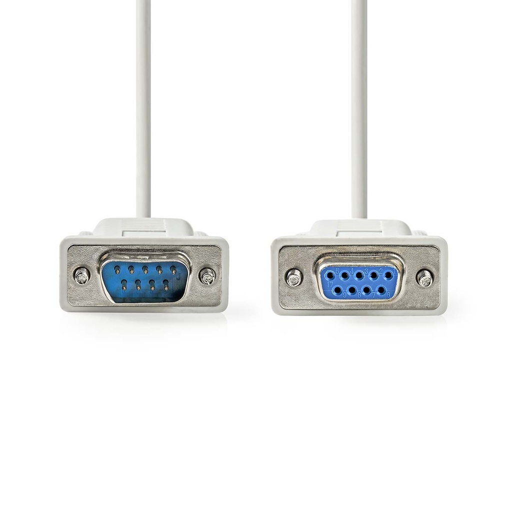 Nedis CCGL52010IV20 Seriële Kabel D-SUB 9-Pins - D-SUB 9-Pins Vrouwelijk  Vernikkeld 2m Ivoor 