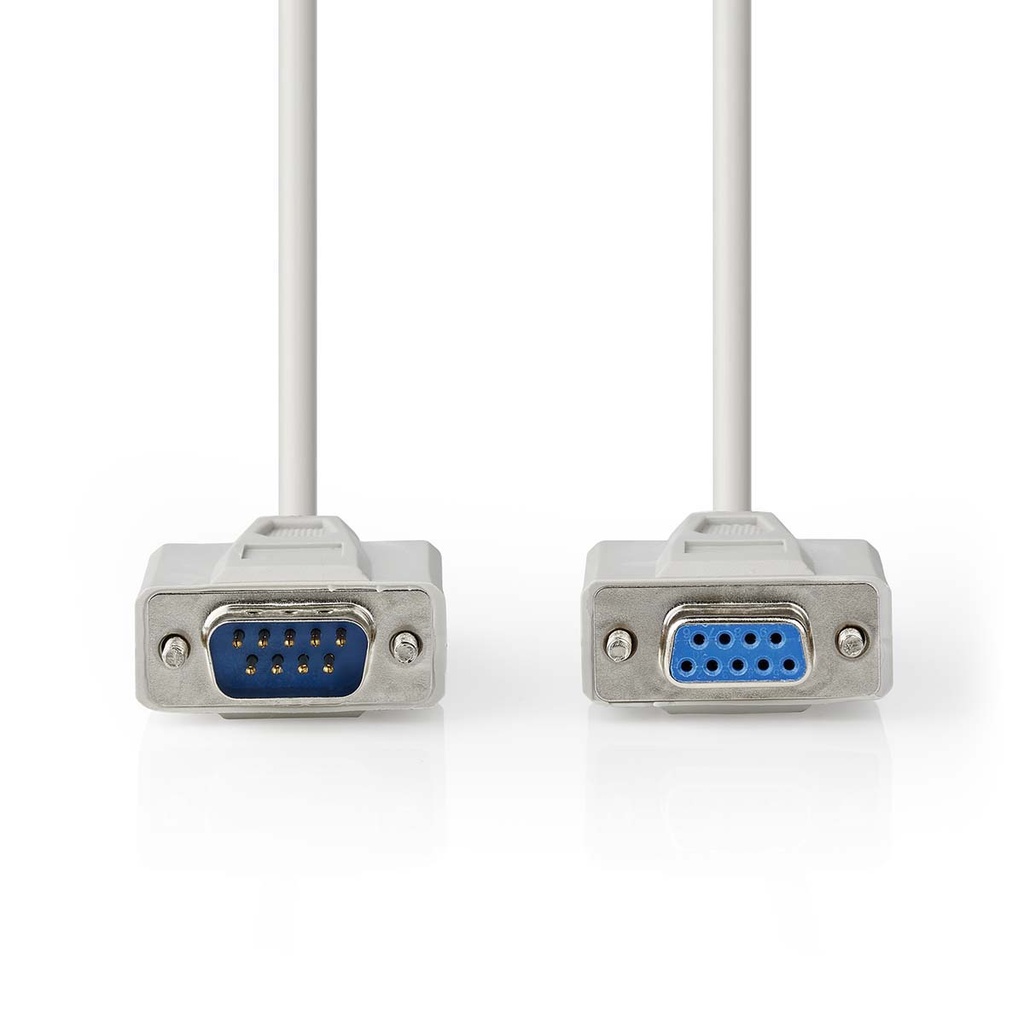 Nedis CCGL52010IV50 Seriële Kabel D-SUB 9-Pins - D-SUB 9-Pins Vrouwelijk Vernikkeld 5m Wit