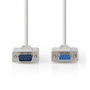 Nedis CCGL52010IV50 Seriële Kabel D-SUB 9-Pins - D-SUB 9-Pins Vrouwelijk Vernikkeld 5m Wit