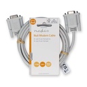 Nedis CCGL52055IV20 Nullmodemkabel D-SUB 9-Pins Vrouwelijk Vernikkeld 2m Wit