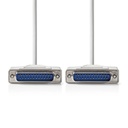 Nedis CCGL52100IV20 Seriële Kabel D-SUB 25-Pins Vernikkeld 2m Wit