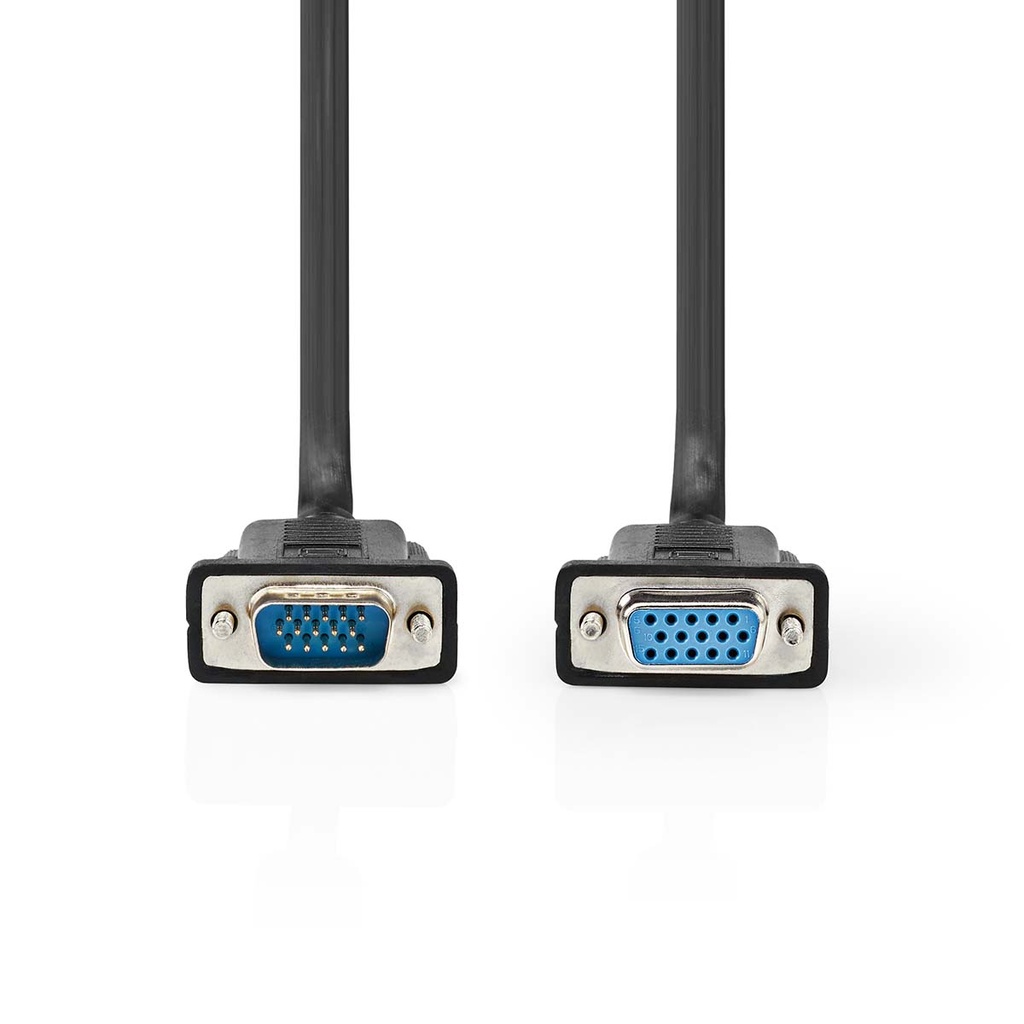 Nedis CCGL59100BK50 VGA-Kabel VGA - VGA Vrouwelijk Vernikkeld 1280x800 5m Zwart