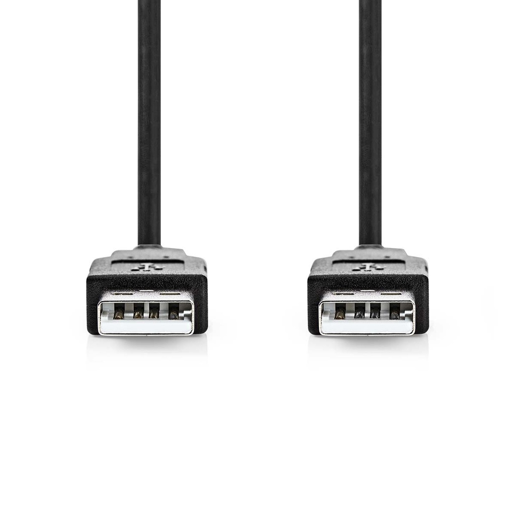 Nedis CCGL60000BK10 USB 2.0-Kabel USB-A 480 Mbps Vernikkeld 1m Zwart