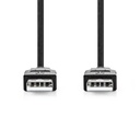 Nedis CCGL60000BK10 USB 2.0-Kabel USB-A 480 Mbps Vernikkeld 1m Zwart