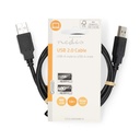 Nedis CCGL60000BK10 USB 2.0-Kabel USB-A 480 Mbps Vernikkeld 1m Zwart