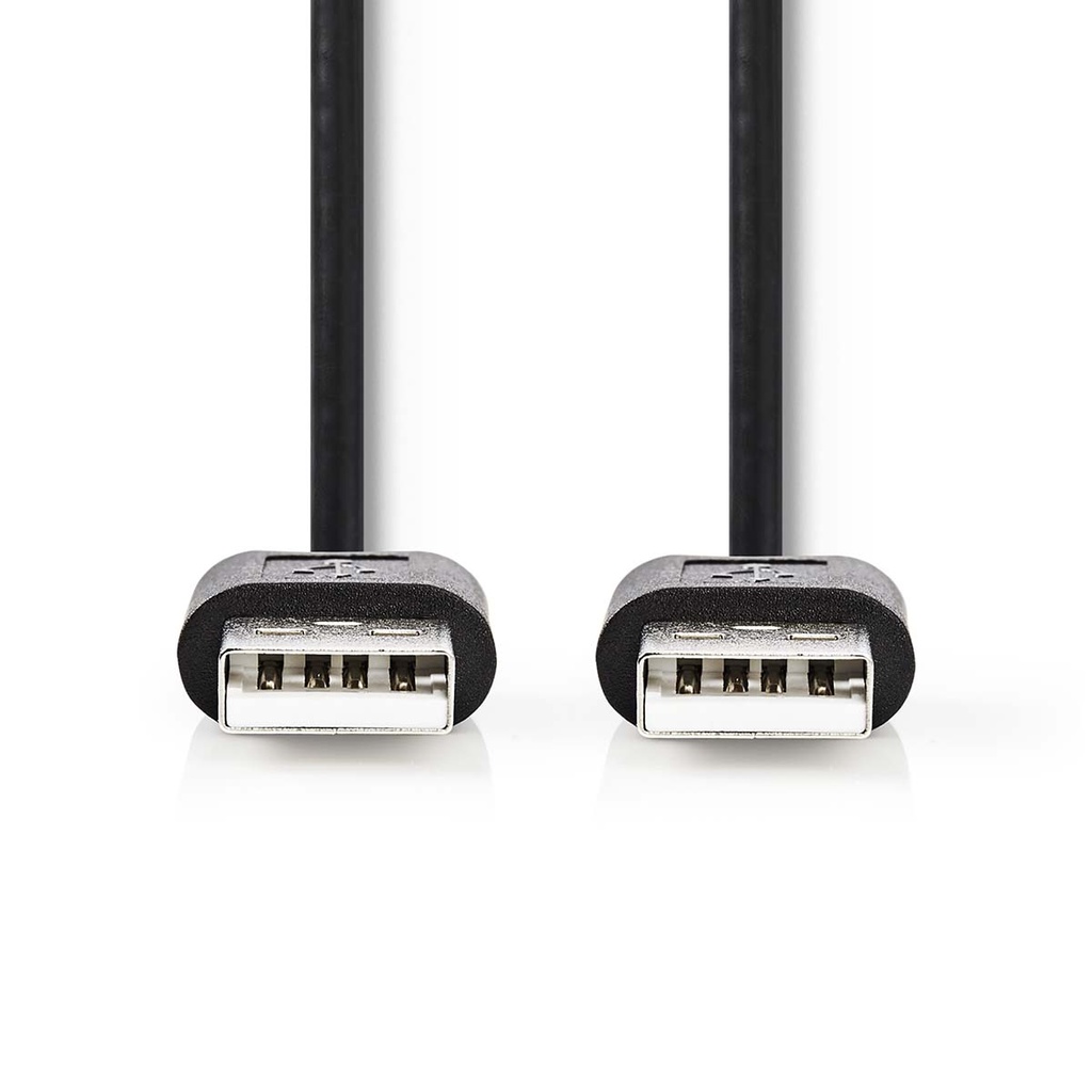 Nedis CCGL60001BK20 USB 2.0-Kabel USB-A 480 Mbps Vernikkeld 2m Zwart 