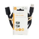 Nedis CCGL60010BK10 USB 2.0-Kabel USB-A - USB-A Vrouwelijk 480 Mbps Vernikkeld 1m Zwart 