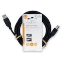 Nedis CCGL60100BK30 USB 2.0-Kabel USB-A - USB-B 10W 480 Mbps Vernikkeld 3m Zwart 