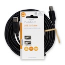 Nedis CCGL60100BK50 USB 2.0-Kabel USB-A - USB-B 10W 480 Mbps Vernikkeld 5m Zwart 