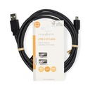 Nedis CCGL60300BK20  USB 2.0 -Kabe USB-A - USB Mini-B 480 Mbps Vernikkeld 2m Zwart