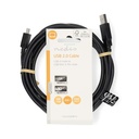 Nedis CCGL60300BK30 USB 2.0-Kabel USB-A - USB Mini-B 480 Mbps Vernikkeld 3m Zwart